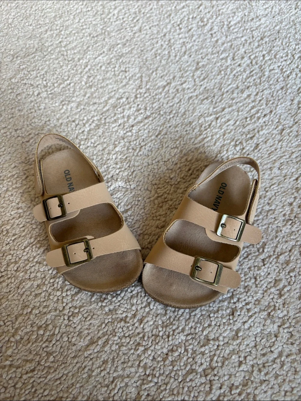 Old Navy Tan Double-Buckle Slingback Sandals
